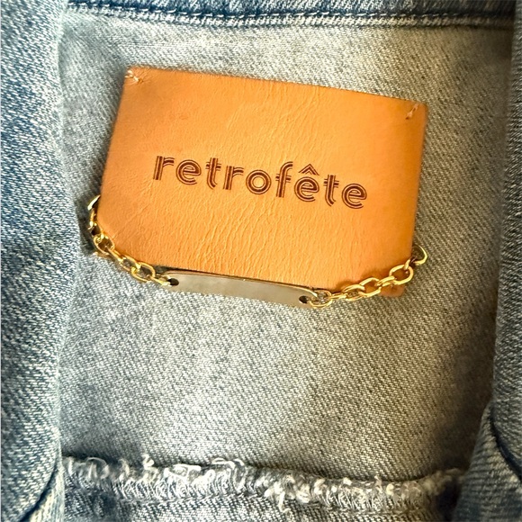 Retrofête Willa Ruched Denim Mini Dress Light Wash Snap Front Luxe - Medium - Picture 4 of 12